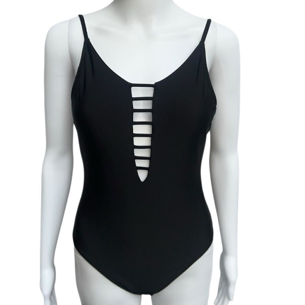 Strappy Plunge Cut-Out One Piece Swimsuit